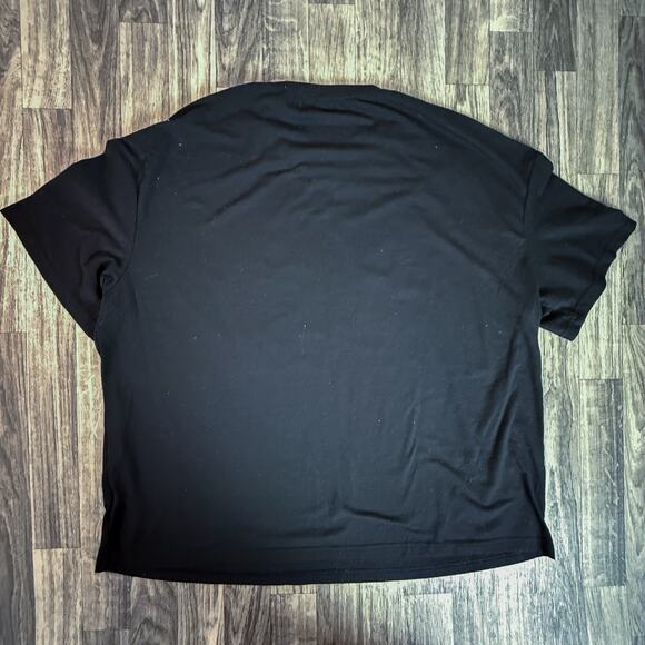 SHEIN Curve 1XL Black Graphic Tee Bear Bear Waiting Plus Size Short Sleeve Shirt - Picture 2 of 6